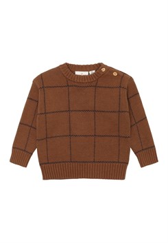 The New Leon Jacquard Pullover - Toffee Check AOP